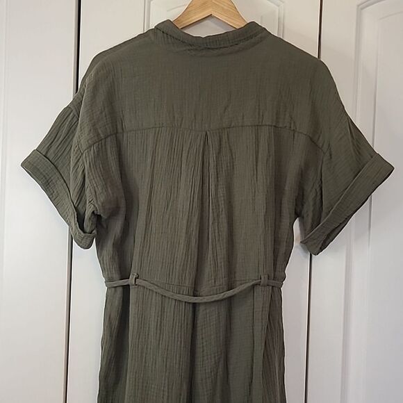 Madewell Lightspun Belted Safari Romper Olive Army Green Size M - Picture 8 of 14